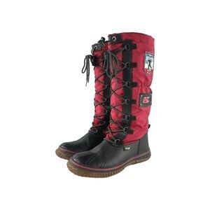 Pajar Canada Grip Boots Women's US 8 -8.5 Red Winter Lace Up Tall Boot